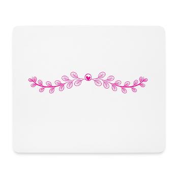 Fleurs, Vrille, Ornement, Monogramme, Vintage, Coeur - Tapis de souris (format paysage) - blanc - Devant
