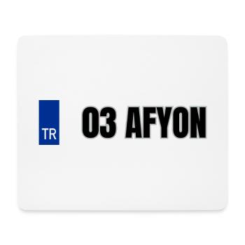 03 Afyon Kennzeichen | Türkisches Kennzeichen - Mousepad (Querformat) - Weiß - Vorne