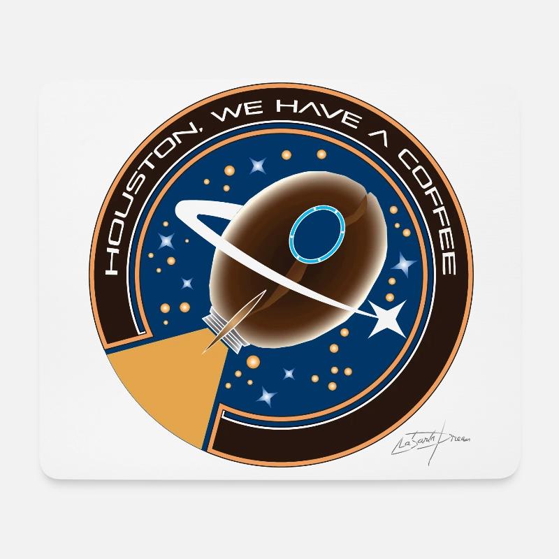 D19 Houston, wir trinken einen Kaffee - Mousepad (Querformat) - Weiß