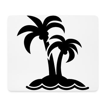 palme insel symbol - Mousepad (Querformat) - Weiß - Vorne