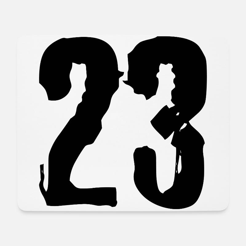 23 Zahl Trikot - Mousepad (Querformat) - Weiß