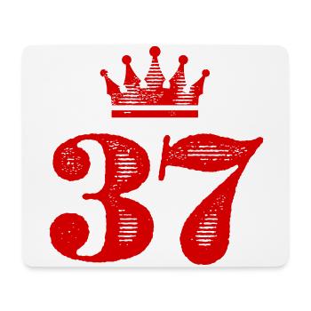 37 Nombre Couronne - Tapis de souris (format paysage) - blanc - Devant