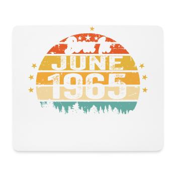 Born in June 1965 Birthday Gift June 1965 - Mousepad (Querformat) - Weiß - Vorne