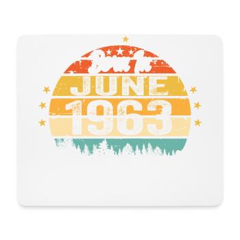 Born in June 1963 Birthday Gift June 1963 - Mousepad (Querformat) - Weiß - Vorne