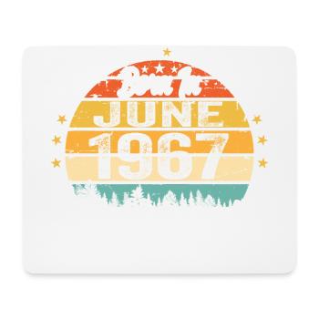 Born in June 1967 Birthday Gift June 1967 - Mousepad (Querformat) - Weiß - Vorne