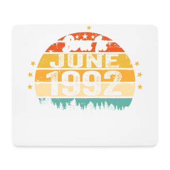 Born in June 1992 Birthday Gift June 1992 - Mousepad (Querformat) - Weiß - Vorne