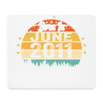 Born in June 2011 Birthday Gift June 2011 - Mousepad (Querformat) - Weiß - Vorne