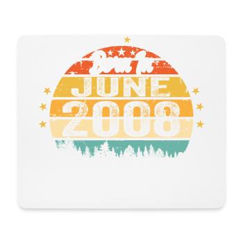 Born in June 2008 Birthday Gift June 2008 - Mouse Pad (horizontal) - white - Front