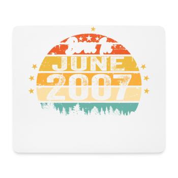 Born in June 2007 Birthday Gift June 2007 - Mouse Pad (horizontal) - white - Front