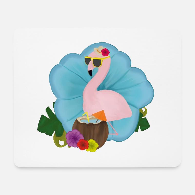 Flamingo - Mousepad (Querformat) - Weiß