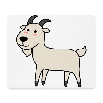 Mountain Goat Comic Animal - Mouse Pad (horizontal) - white - Front