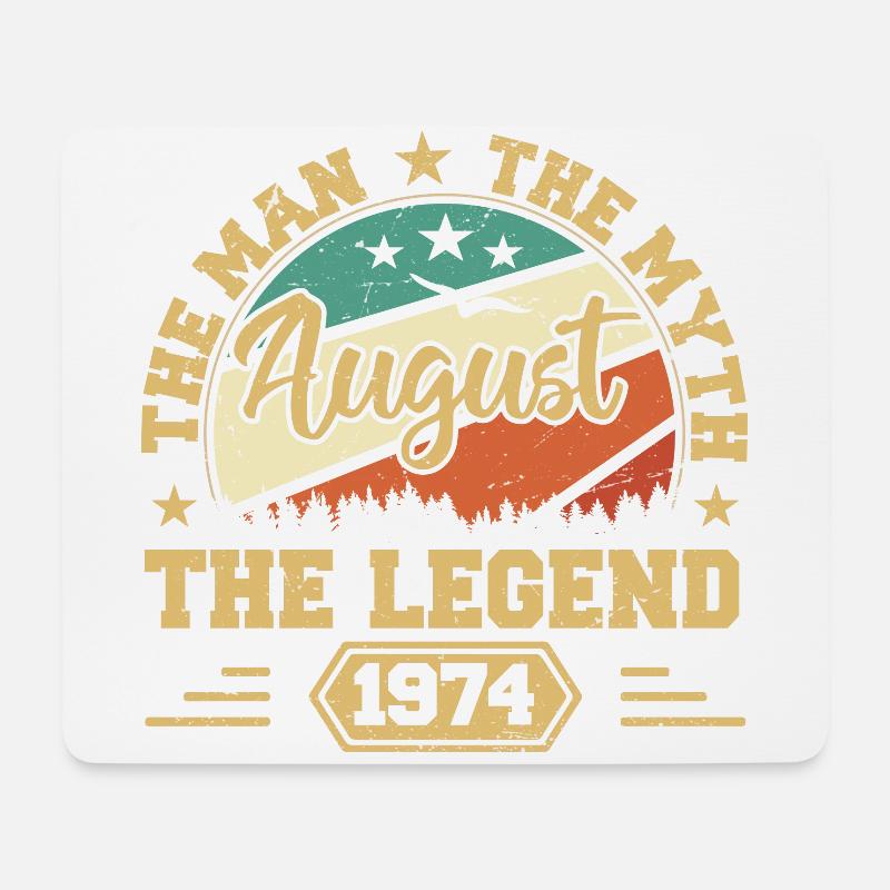 Legendär seit August 1974 Vintage 1974 August - Mousepad (Querformat) - Weiß