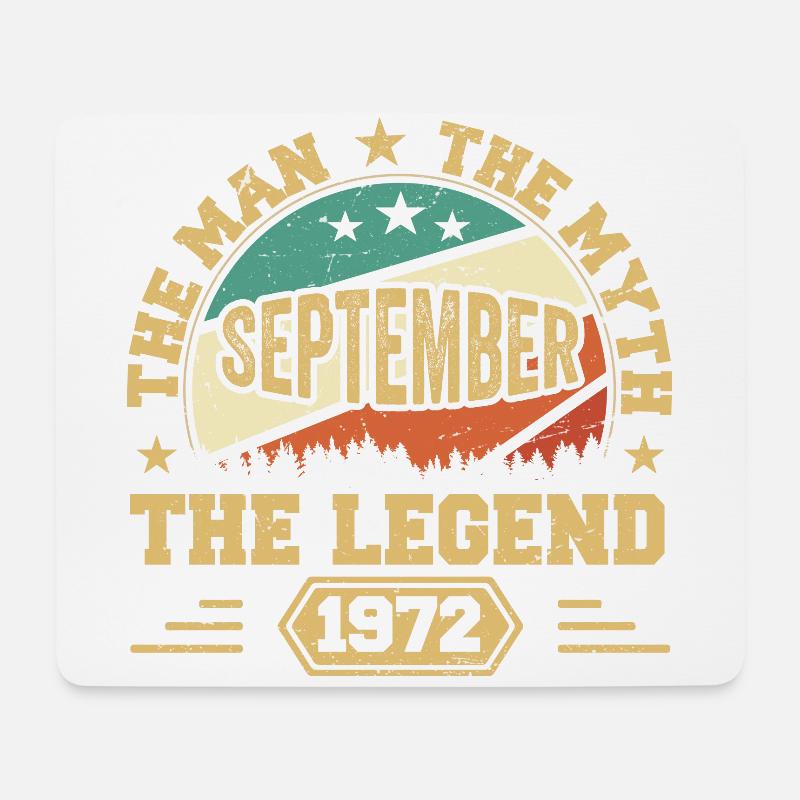 Legendär seit September 1972 Retro 1972 September - Mousepad (Querformat) - Weiß