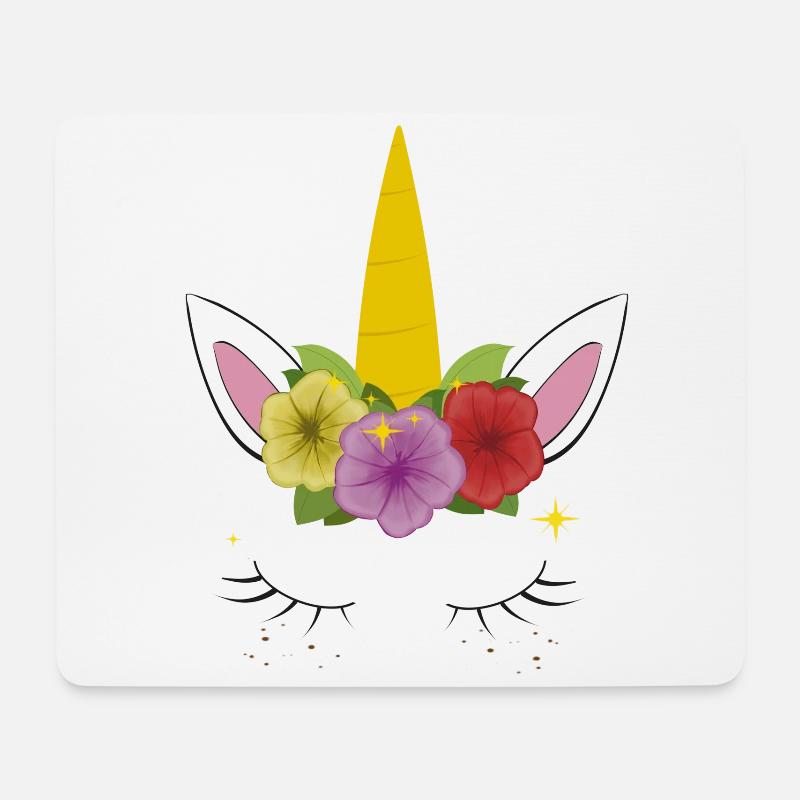 Einhorn-Ohren - Mousepad (Querformat) - Weiß