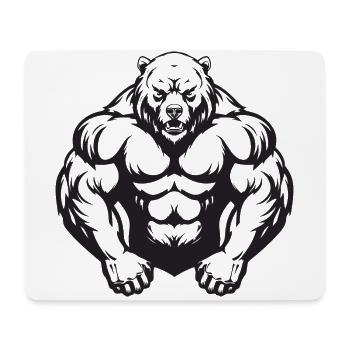 Ours Grizzly Musculation Muscles - Tapis de souris (format paysage) - blanc - Devant