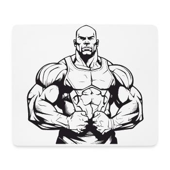 Bodybuilder Muscles Workout Gym - Tapis de souris (format paysage) - blanc - Devant