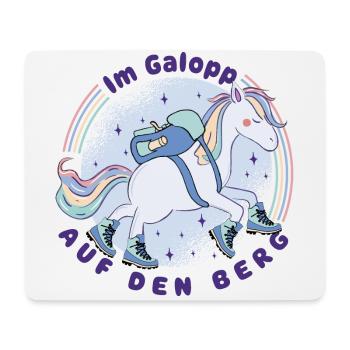 Einhorn - Im Galopp auf den Berg -Wandern mit Kids - Mousepad (Querformat) - Weiß - Vorne