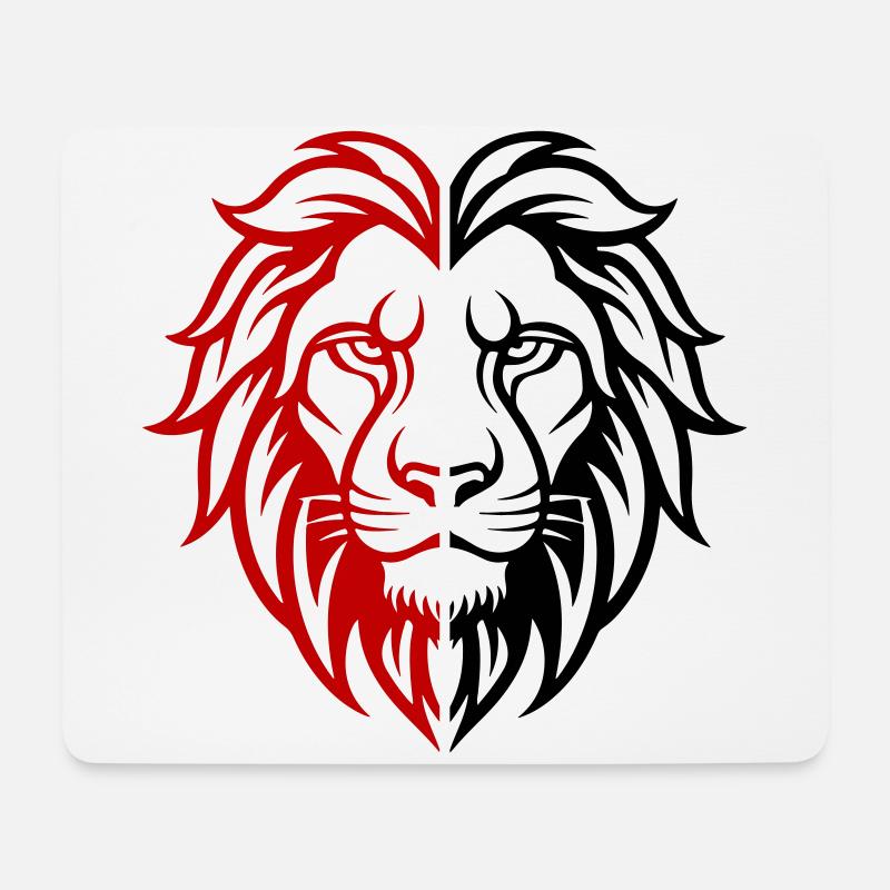 Löwe Kopf - Mousepad (Querformat) - Weiß