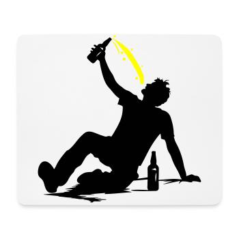 Boire de la bière Silhouette - Tapis de souris (format paysage) - blanc - Devant