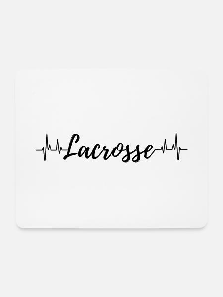 Lacrosse Herzschlag - Mousepad (Querformat) - Weiß