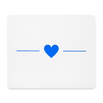 Blaues Herz mit Linien | Minimal Design - Mousepad (Querformat) - Weiß - Vorne
