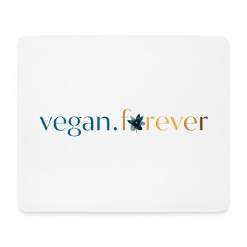 Vegane Forever Blue Gold Blume - Mousepad (Querformat) - Weiß - Vorne