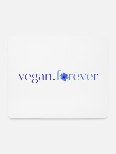Vegane ewige blaue Blume - Mousepad (Querformat) - Weiß