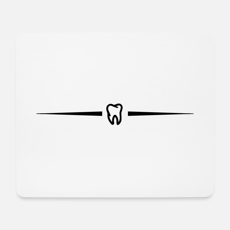 zahn icon strich - Mousepad (Querformat) - Weiß