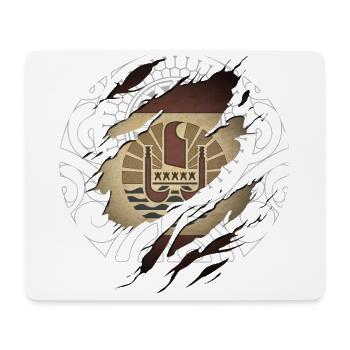 Drapeau Polynésie Française et tatouage polynesien - Tapis de souris (format paysage) - blanc - Devant