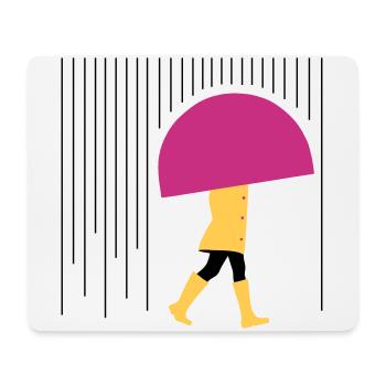 Mensch im Regen - Minimal - Mousepad (Querformat) - Weiß - Vorne
