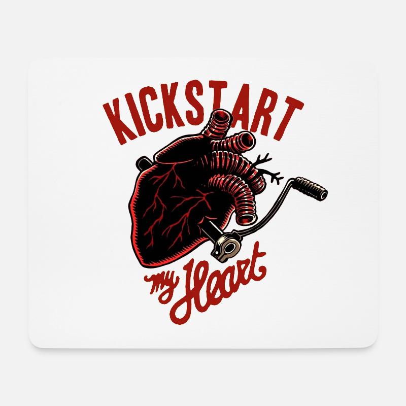 Kickstart mein Herz - Mousepad (Querformat) - Weiß