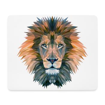 Couleurs assourdies Geo Lion - Tapis de souris (format paysage) - blanc - Devant