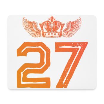 27 Zahl Krone - Mousepad (Querformat) - Weiß - Vorne