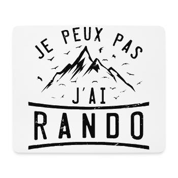 J'Peux Pas J'ai Rando | cadeau citation humour - Tapis de souris (format paysage) - blanc - Devant