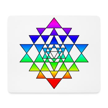 Arc-en-ciel Sri Yantra - Tapis de souris (format paysage) - blanc - Devant