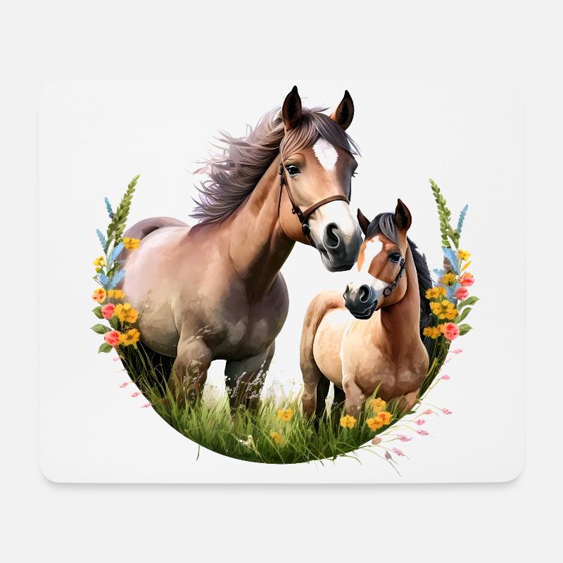 Pferdeshirt Pferd Reiten Reitverein Sattel Pferde - Mousepad (Querformat) - Weiß