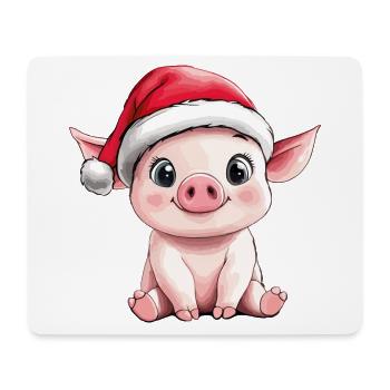 Cochon Noël Mignon Mignon Couler Cochon - Tapis de souris (format paysage) - blanc - Devant