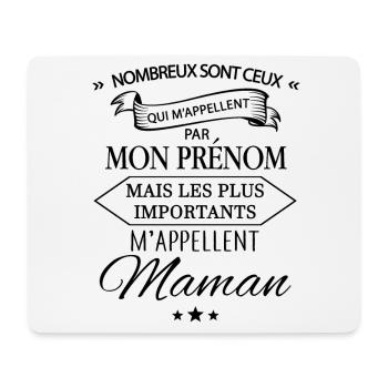 Prénom / Maman - Tapis de souris (format paysage) - blanc - Devant