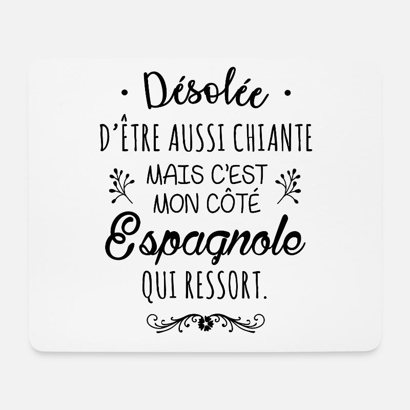 Mon côté Espagnole - Tapis de souris (format paysage) - blanc
