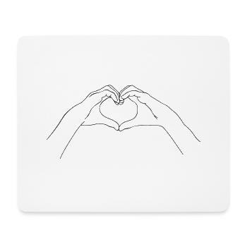 Hand Gesture Drawn Minimalist Love - Mouse Pad (horizontal) - white - Front