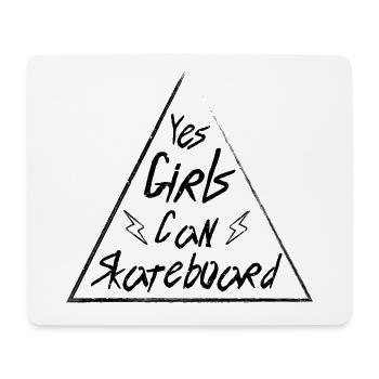 Skate Sprüche Mädchen Skateboard - Mousepad (Querformat) - Weiß - Vorne