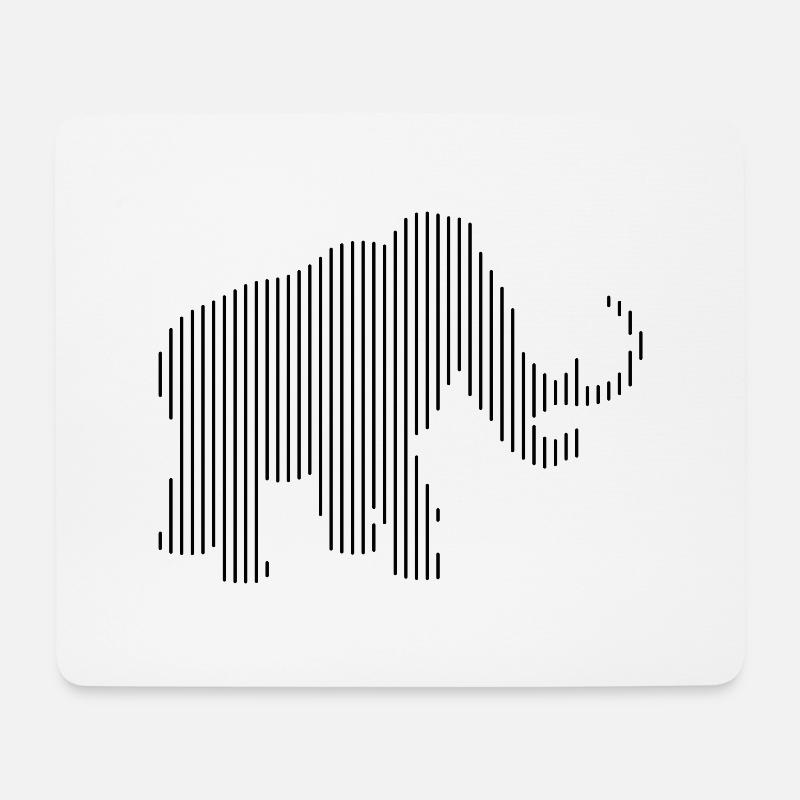 Mammut - Mousepad (Querformat) - Weiß