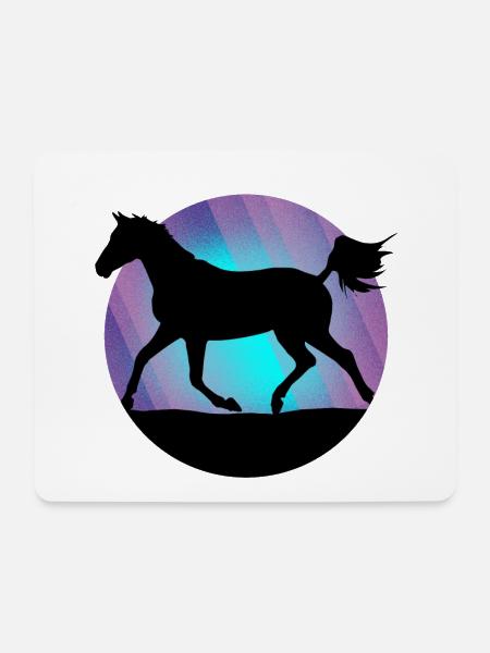 Pferd Pferderennen Pferdekopf Reiten - Mousepad (Querformat) - Weiß
