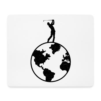 Golf Golfer Golfplatz Golfspieler Weltkugel - Mousepad (Querformat) - Weiß - Vorne