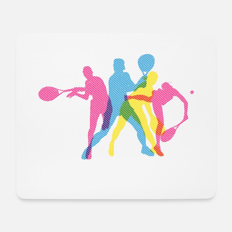 Tennis Tennisspieler Tennisplatz - Mousepad (Querformat) - Weiß