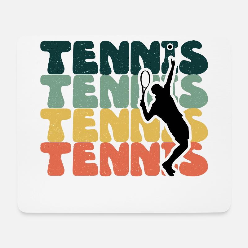 Tennis Tennisspieler Tennisplatz - Mousepad (Querformat) - Weiß