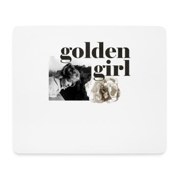 Golden Girl mit Blumendesign - Mousepad (Querformat) - Weiß - Vorne