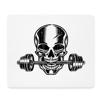 fitness crâne d'haltère - Tapis de souris (format paysage) - blanc - Devant