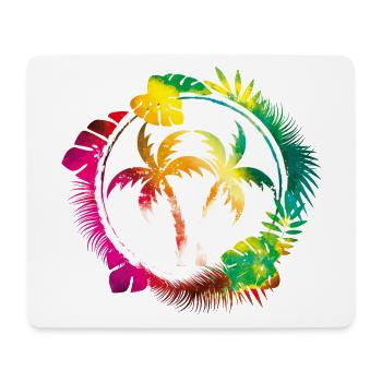 palm trees colorful beach - Mouse Pad (horizontal) - white - Front