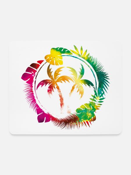 palmen bunt strand - Mousepad (Querformat) - Weiß